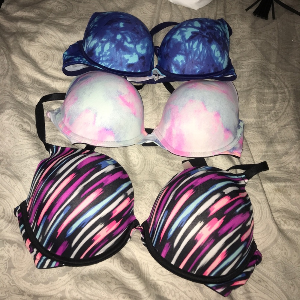 Pack of 3 Victoria (pink) bras all 36D